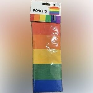 Rainbow Poncho Gay Lesbian Pride Rain Poncho, Adult , For Lgbtq Parade